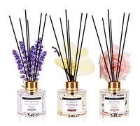 Soul & Scents Lavender, Vanilla & Midnight Rose Reed Diffuser Set - 120ml with 6 Fiber Sticks Each| Stress Relief & Aromatherapy| Scented Air Freshener for Home, Bedroom, Bathroom & Office | Pack of 3