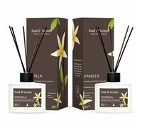 Soul & Scents Vanilla Reed Diffuser Set - 120ml with 6 Fiber Sticks Each | Stress Relief & Aromatherapy | Long-Lasting Scented Air Freshener for Home, Bedroom, Bathroom & Office | Pack of 2