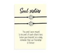 Soul Sister Bracelet Soul Sister Gift Soul Sister Jewelry Bracelet Bracelet Set Friendship Bracelet Best Friend Bracelet With Card for Girls Birthday Bracelets Gift for (Silver-4, One Size)