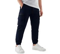 Soul Star Men's Cargo Combat Pants - Lightweight Trousers with Multiple Pockets for Work and Casual Use, Navy Colour, Size- L
