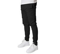 Soul Star Men's Durable Cargo Combat Trousers Lightweight Cotton Pants with Multiple Pockets- Camping Hiking Trousers, Size- S to 2XL (UK, Alpha, XXL, Regular, Regular, Black)