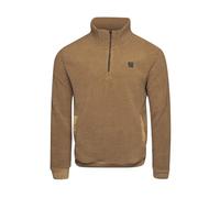 Soul Star Mens Fleece Jacket 1/4 Zip High Neck 100% Polyester Long Sleeve Jackets for Men, Brown Colour, size- L