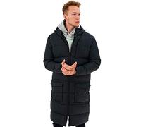 Soul Star Mens Long Padded Parka Coat Hooded Neck Full Zip Puffer Long Jackets for Men, Black Colour, Size- 3XL
