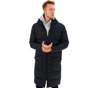 Soul Star Mens Long Padded Parka Coat Hooded Neck Full Zip Puffer Long Jackets for Men, Black Colour, Size- 2XL