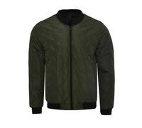 Soul Star Men's Zip Up Jacket Casual Lightweight Bomber Jacket 100% Polyester Solid Color Outwear Coats for Men, Green Colour, Size- S