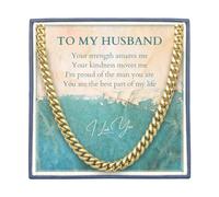 Soul Statement Cuban Link Chain Neckace for Men - Stainless Steel, Personalized Meaningful Message Card with Bible Verse on back, For Anniversary, Birthday, Promise to My Husband, Son, Dad, Boyfriend