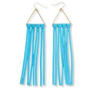 Soul Statement Women's Leather Tassel Country Western Earrings, Lightweight Comfortable Geometric Colorful Accessories for Teens, Women, Zinc, No Gemstone