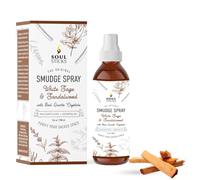 SOUL STICKS White Sage & Sandalwood Smudge Spray for Cleansing and Negative Energy, 100ml White Sage with Real Quartz Crystals, Car Fragrance Sage Room Spray for Spiritual Cleansing