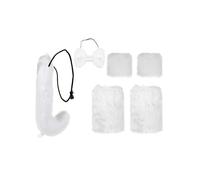 soul young Faux Fur Cat Ear and Tail Set Fox Ear Hairband Cosplay Costumes Accessories Kit Wrist Cuffs Leg Warmer 5Pcs(5PCS,White)