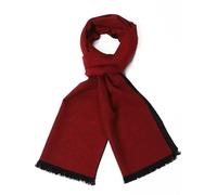 soul young Long Cotton Scarf for Men Fringe Plaid Scarve Luxurious Gift Box(Black & Red)