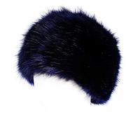 soul young Women's Cossack Russion Style Faux Fur Hat with Stretch for Winter Warm Cap(Navy)
