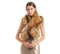 soul young Women's Faux Fur Collar Winter White Warmer Scarf Wrap (47",120CM, Nature)