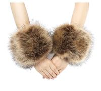 soul young Women's Faux Fur Wrist Cuff Winter Fox Furry wristbands Fur Cuff