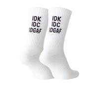 Soul8 Studio Inspirational Cotton Crew Socks for Women - Affirmation - Fun Running Socks - Runners Gifts & Motivation, Idk Idc Idgaf, 7.5-12 UK