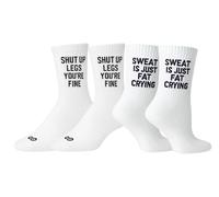 Soul8 Studio Inspirational Cotton Crew Socks for Women - Affirmation - Fun Running Socks - Runners Gifts & Motivation, 2 Pairs: Shut Up Legs You're Fine & Sweat is Just Fat Crying, 4.5-7 UK