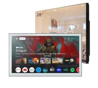 Soulaca 28 inches Smart Mirror TV, 4K UHD, IPX6 Waterproof, Goo-Gle Android OS, DVB-T/S/C Television for Bathroom, Voice Control with Wi-Fi & Bluetooth, 2025 The Latest Model