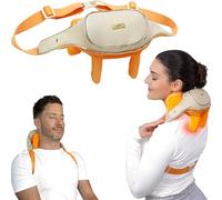 soulajeur Cordless Neck and Shoulder Massager with Heat and Voice Prompts, Compact and Lightweight, Deep Tissue Shiatsu Neck and Back Massager for Pain Relief, Gifts for Women, Men, Mom and Dad