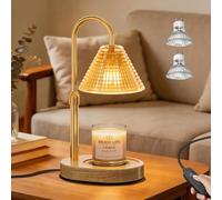 SoulBay Adjustable Candle Warmer Lamp with Timer, Gold, 2 Bulbs | Electric Wax Burner, Dimmer included, for Wax Melts, Bedroom Home Room Decor, House Warming Gifts New Home