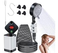 SoulBay Camping Shower, Portable Shower with USB Rechargeable 5200mAH Battery and Shower Pump, Electric Camping Showers for Outdoor Shower Dog Shower Car Wash Garden Watering Hiking Camping