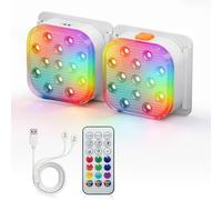 SoulBay Pool Lights Underwater LED Rechargeable Hot Tub Lights with Remote | 16 Colors & 6 Dynamic RGB Modes, IP68 Waterproof, Swimming Pool Lights, Pond Lights for Aquarium Spa Bath Pond Party Decor