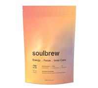 SoulBrew Rise - Mushroom Coffee Alternative with Lion’s Mane, Cordyceps & Cacao | Adaptogenic Nootropic Drink for Focus & Calm Energy | Vegan, Gut-Friendly, 30 Servings