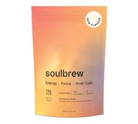 SoulBrew Rise Unsweetened - Mushroom Coffee Alternative with Lion’s Mane, Cordyceps & Cacao | Adaptogenic Nootropic Drink for Focus & Calm Energy | Vegan, Gut-Friendly, 30 Servings