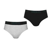 SoulCal . Mens Soft Feel Wide Elasticated Waistband Brief 2 Pack (Black/Grey, M)