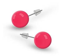 SoulCats® 1 Pair Neon UV Stud Earrings Red Pink Black Blue Green Orange Yellow Purple Brown, Color:neon pink