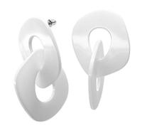 SoulCats® 1 pair of plastic earrings in white, 80s look