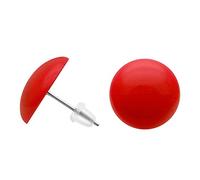 SoulCats® 1 pair of round ear studs in many colors for women in red