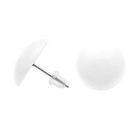 SoulCats® 1 pair of round ear studs in many colors for women in white