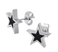 SoulCats® 1 pair of stud earrings star black steel earrings earrings Punk Alternative