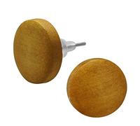 SoulCats® 1 pair of wooden ear studs in three natural colours brown beige black, single or as a set