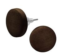 SoulCats® 1 pair of wooden ear studs in three natural colours brown beige black, single or as a set
