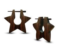 SoulCats® 1 pair of wooden hoop earrings wooden earrings horn pin angular geometric flower, model 4
