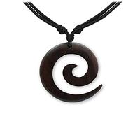 SoulCats® 1 surfer chain cotton adjustable with pendant wooden spiral wooden pendant