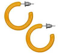 SoulCats® Acryl Creoles in retro look of the 80s for ladies, color:mustard yellow