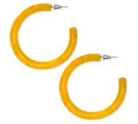 SoulCats® Acryl Creoles in retro look of the 80s for ladies, color:mustard yellow