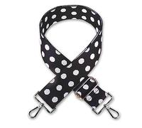 SoulCats® bag strap, adjustable, exchangeable shoulder strap, shoulder strap, crossbag, black with white polkadot dots