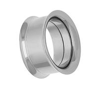 SoulCats® Double Flared Flesh Tunnel Single or Set Tunnel Set Stainless Steel Plug 2 to 22 mm, Size:3 mm, Colour:Silver