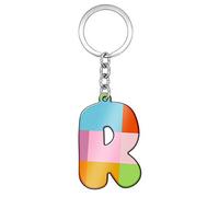 SoulCats® Keyring pendant letters multicolored chequered, letter:R