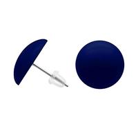 SoulCats® round ear studs, diameter approx: 16 mm, color: dark blue