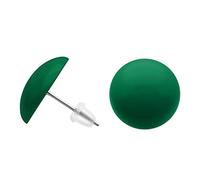 SoulCats® round ear studs, diameter approx: 16 mm, color: dark green