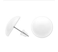 SoulCats® round ear studs, diameter approx: 16 mm, color: white