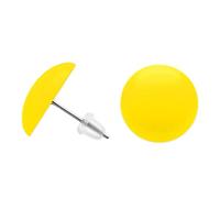 SoulCats® round ear studs, diameter approx: 16 mm, color: yellow