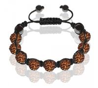 SoulCats® Shamballa Bracelet Rhinestone Glitter Lucky Charm with 9 Crystal Balls, one Color, Color: Mocha