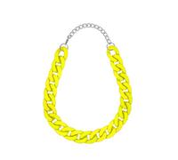 SoulCats Statement chain necklace colorful huge oversized curb chain link chain vintage, color: neon yellow