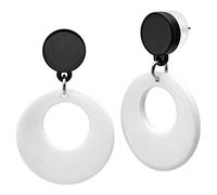 SoulCats® Statement plastic ear stud earrings black white in 80's look