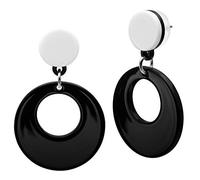 SoulCats® Statement plastic earrings black and white in 80's look, color: black