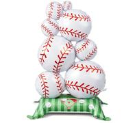 Soulchen 1 Pcs 3.5 ft Giant Self Standing Baseball Foil Balloons for Baseball Birthday Party Decoration Team Celebration Decor Backyard BBQ Sports Themed Party Supplies